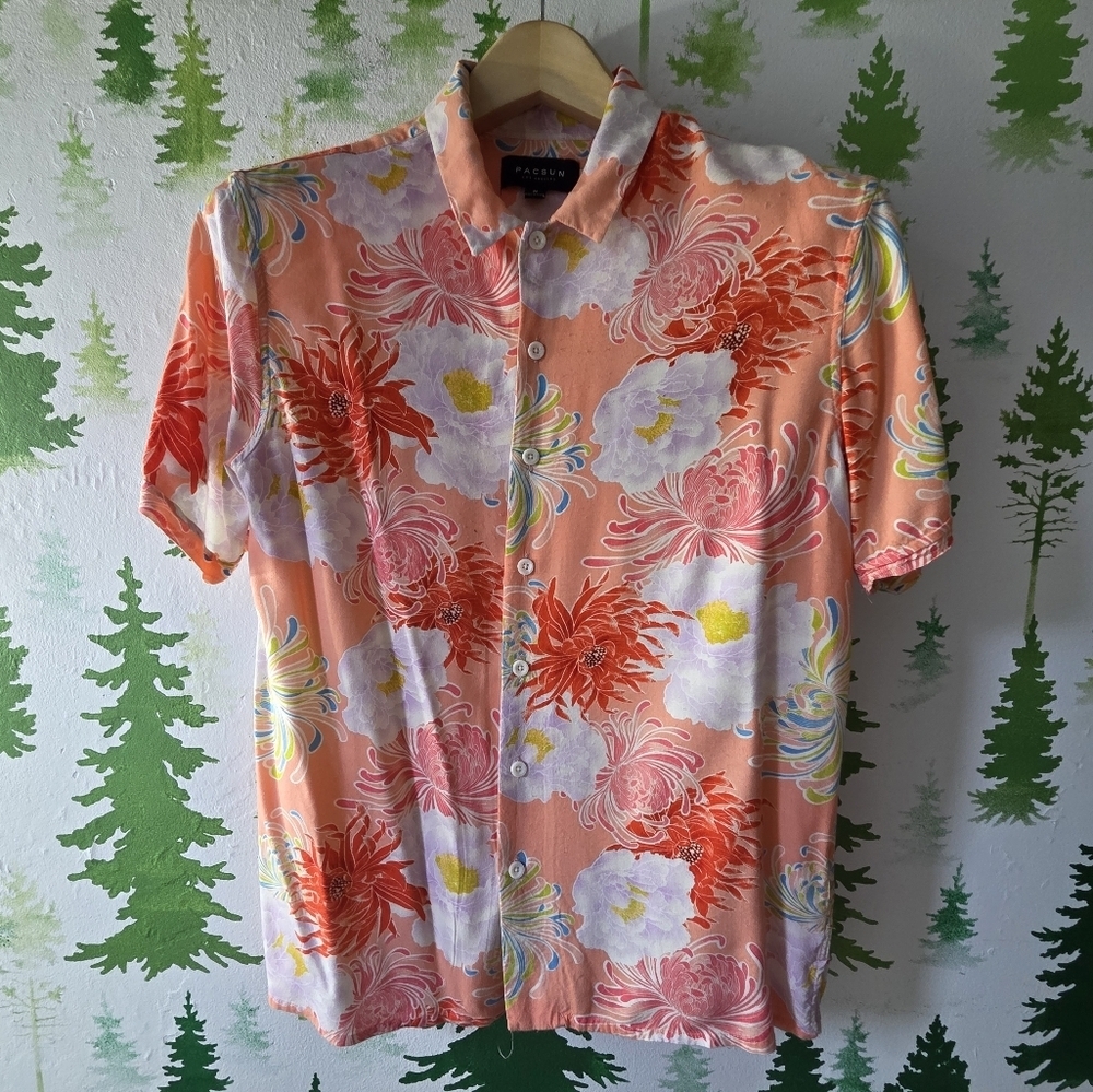 Pacsun Floral Peach Men's Shirt